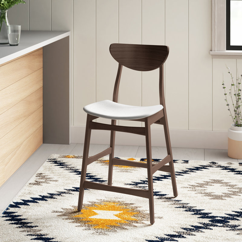 Fitz 24" Counter Stool, Light Beige, Walnut