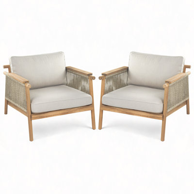 Fauteuil club d'extérieur, ensemble de 2