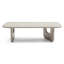 Table basse rectangulaire minimaliste moderne d'aspect marbre avec pieds arqués - Montage facile - 140 cm L x 75 cm P x 40 cm H