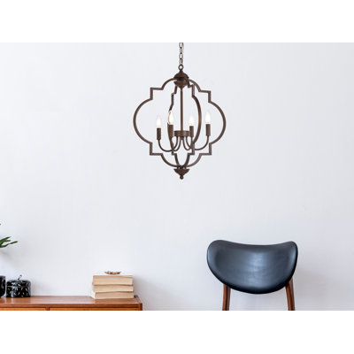 Guarino 4-Light Dimmable Geometric Chandelier