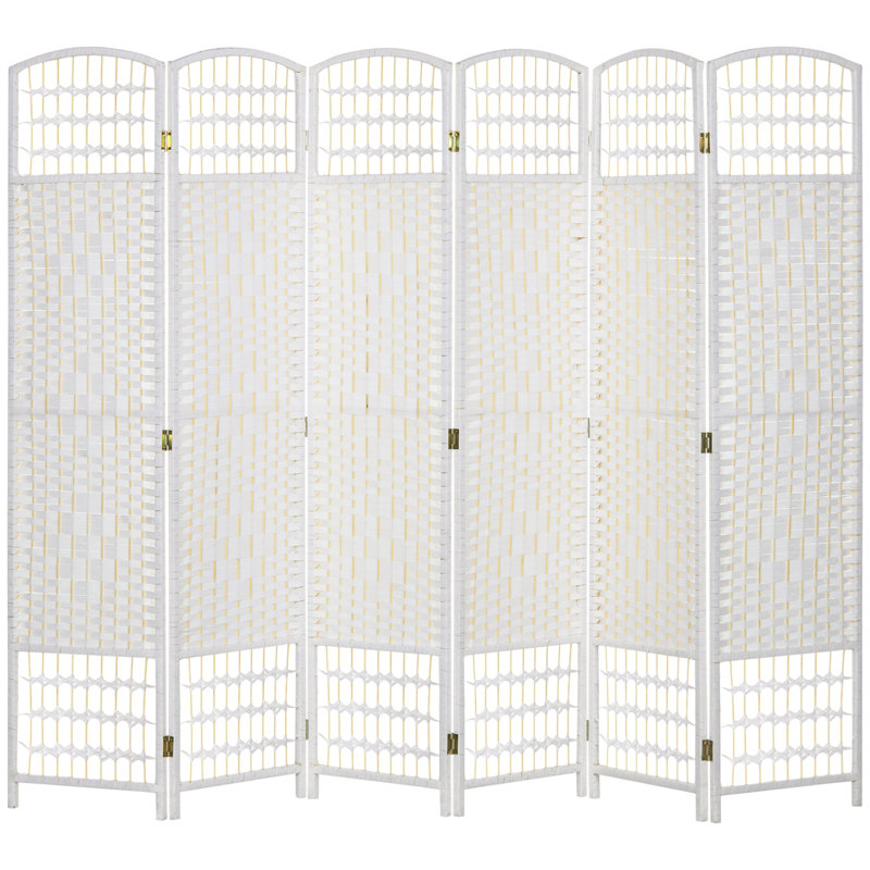 Room Divider, Folding Privacy Screen, 5.6' Room Separator, Wave Fiber Freestanding Partition Wall Divider for Rooms, Home, Office