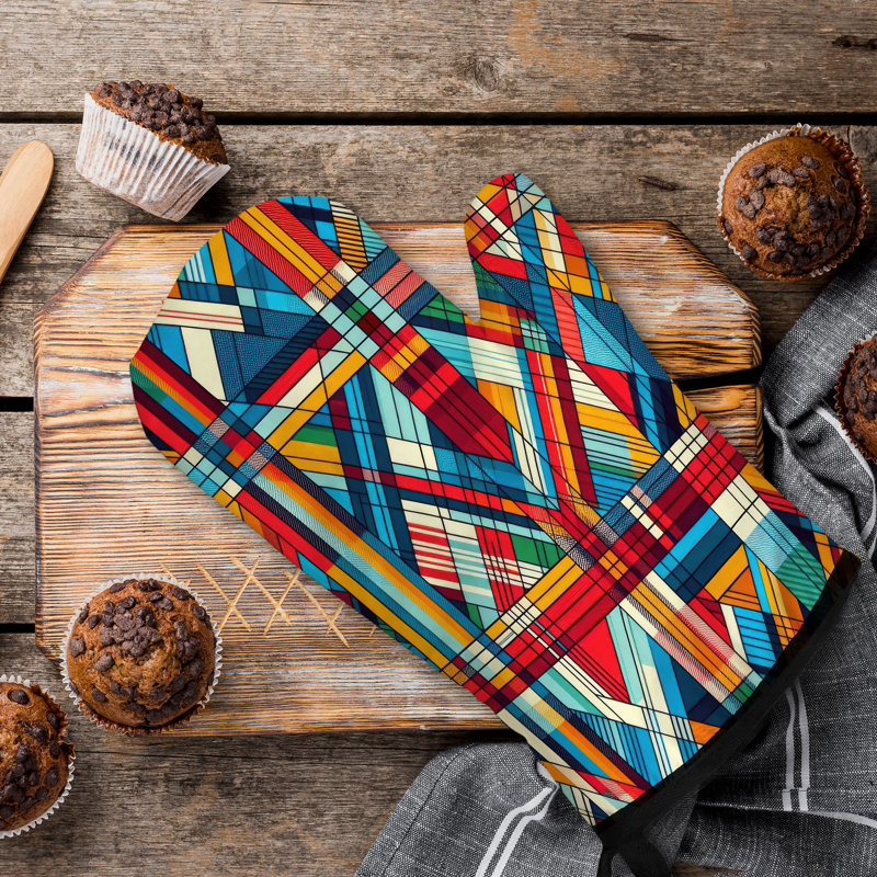 Classic Plaid Patterns Oven Mitt Cotton Twill
