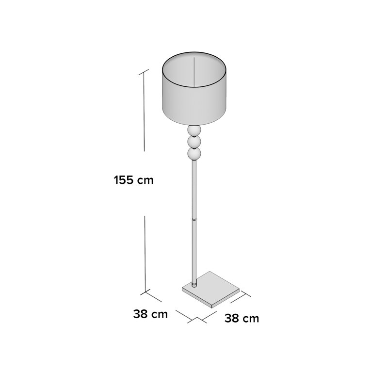 Andres 155cm Traditional Floor Lamp, Teal