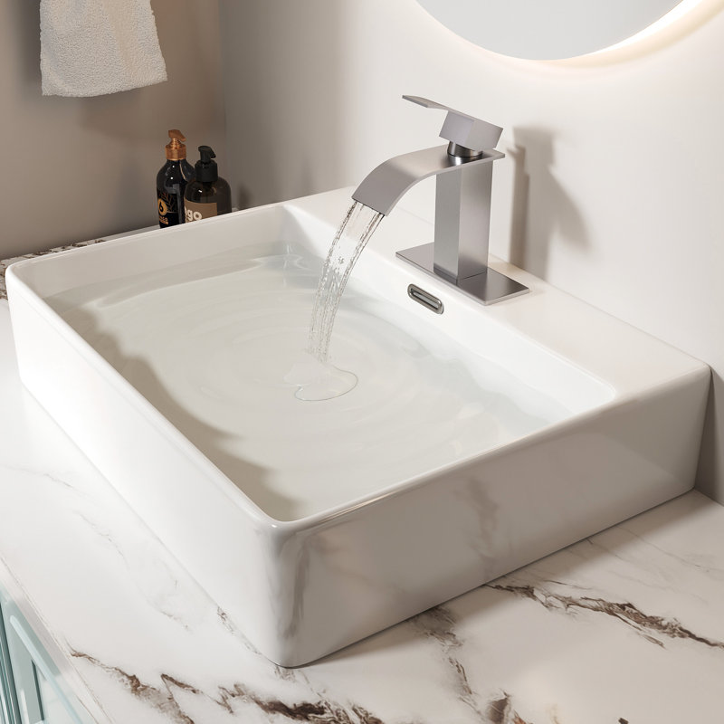 Brushed Nickel Bathroom Sink Faucet, 6", Deck-Mounted, Single Lever Handle, , Long-Lasting Stainless Steel 304 For Fascinating Bathrooms 6" Handle Faucet In Nickel, Built With
