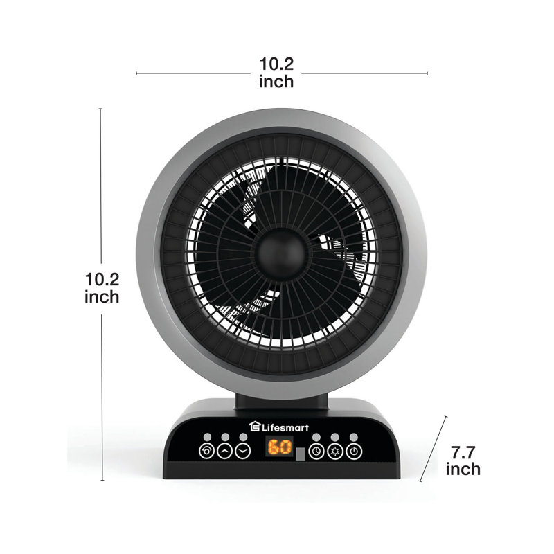 LifeSmart 2 in 1 Digital Control Fan Heater with Oscillation, 1500W Maximum Heat Output