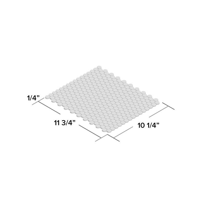 Metro Penny Glossy White 9-3/4" x 11-1/2" Porcelain Mosaic Tile