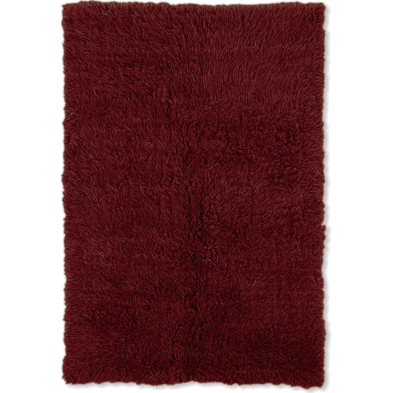 Alamin Handmade Hand Loomed Wool Dark Red Rug, Rectangle 9' x 12'