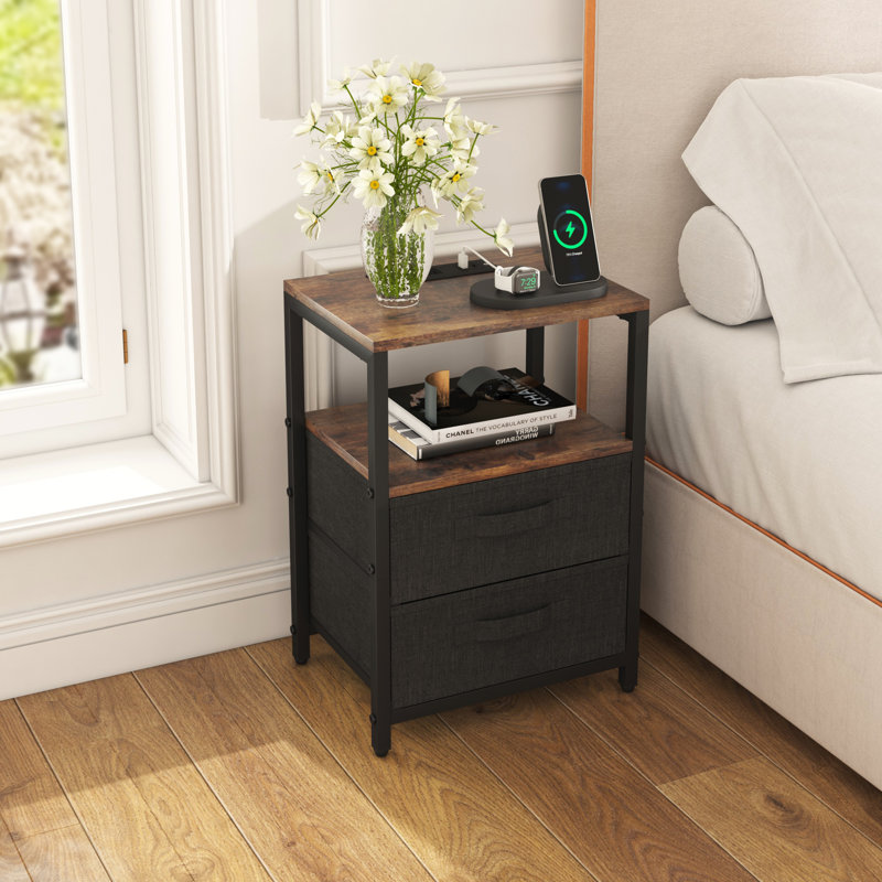 Table de bout avec station de charge, table de chevet avec port USB