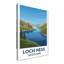 Loch Ness, Scotland - Romantic Highlands Travel Poster: Misty Loch And Castle. Giclee Print On Wrapped Canvas. Wall Art, Home Decor - Natural Landmarks, Scotland - Wrapped Canvas Print-1137371775