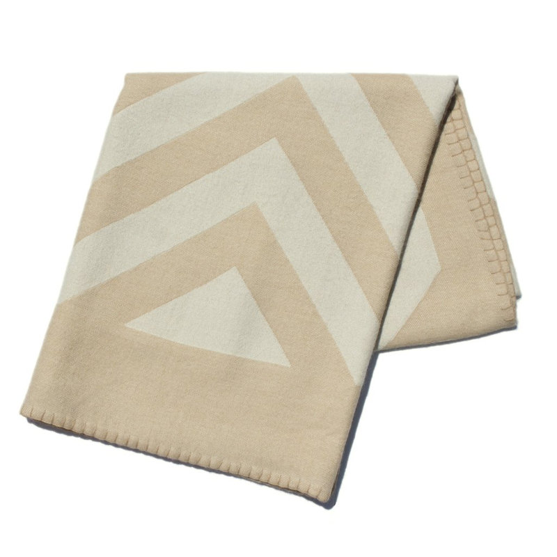 Grinda Baby Alpaca Woven Throw Blanket, Light Camel