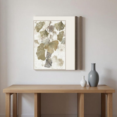 Ensemble de deux art mural encadré argent Gingko