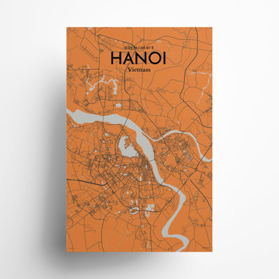 Hanoi, carte de la ville, impression