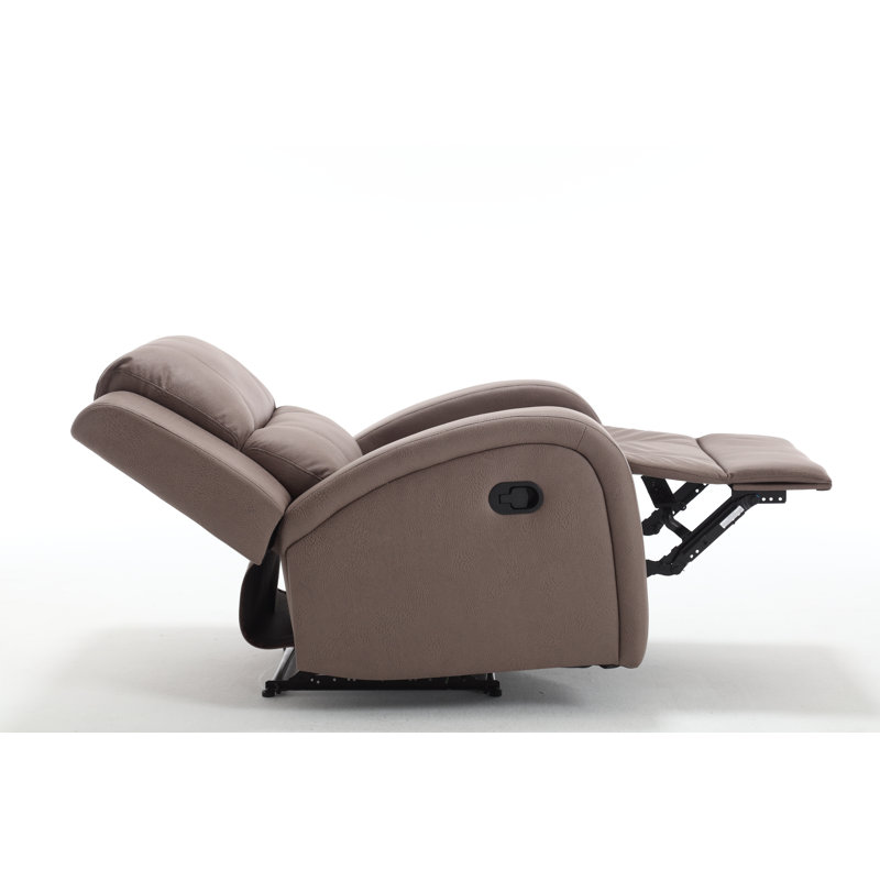 Fauteuil inclinable manuel en similicuir brun