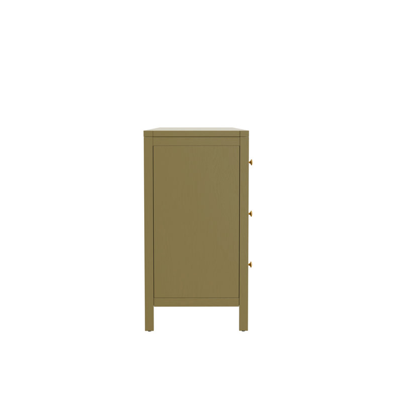Commode 6 tiroirs Gracie, Vert olive