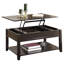 Table basse noire à plateau relevable avec rangement pour magazines et articles quotidiens en bois moderne dans des compartiments