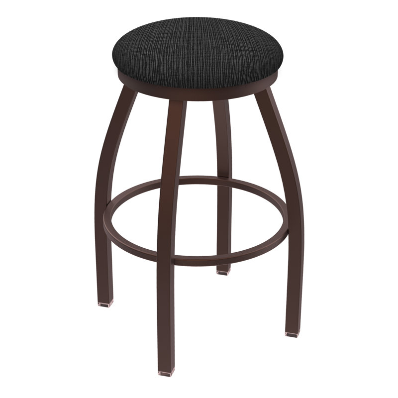 Cragin Swivel Upholstered Counter Stool, Bronze, Fabric-Graph Coal, Counter Stool (25” Seat Height)