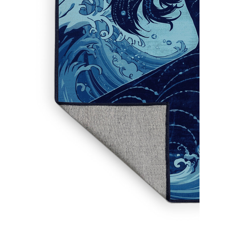 Tapis chic et luxueux lavable à la machine Coalmont, 7 x 10