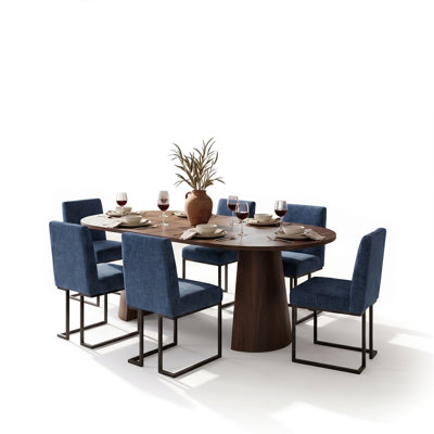 Ensemble de salle à manger extensible de 47 à 83 po avec chaises rembourrées pour 4 à 8 personnes