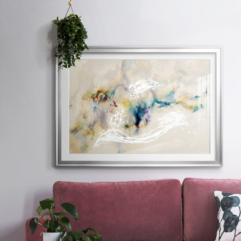 Stardust encadrée, impression encadrée avec biseauté mat et verre, Argent, H 30 po x l 44 po x P 1,5 po
