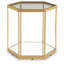 Table d'appoint très grande avec plateau en verre et cadre en métal doré 18 po Trèsl