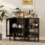 Buffet Buffet, armoire de rangement en bois avec portes en verre, deux poignées en métal-106444539