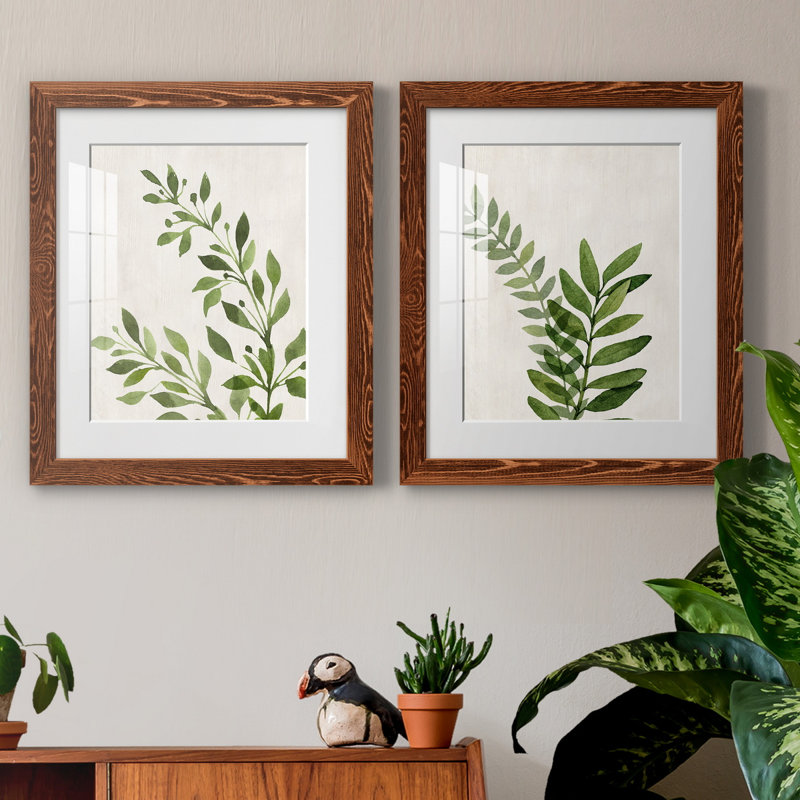 Botanical Wash I - reproduction d'art sur papier, H 24 po x l 20 po x P 1 po, Papier avec cadre érable, Blanc