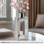 Vase en céramique argent 10 "cannelé-1786233835