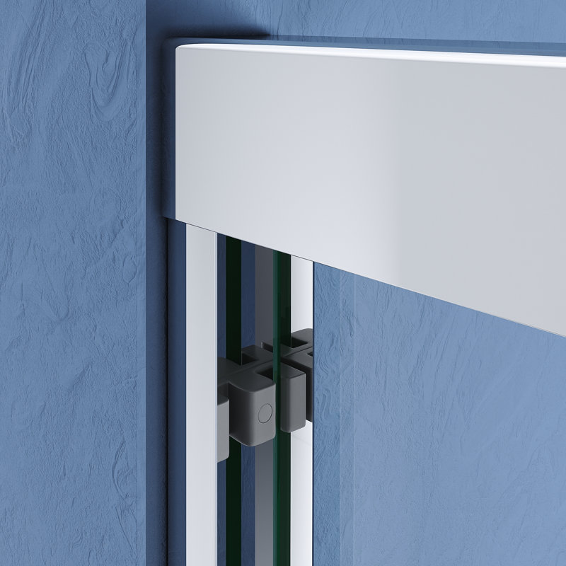 Adjustable Semi - Sliding Shower Glass Door 56 60 In. W X 72 H Thick Clear Tempered With 304 Stainless Steel Handles Safe And Chamfer Edged For Hand Protection Assurance Humanized Towel Hanging