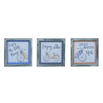  Ensemble de 3 décorations printanières en bois aggloméré