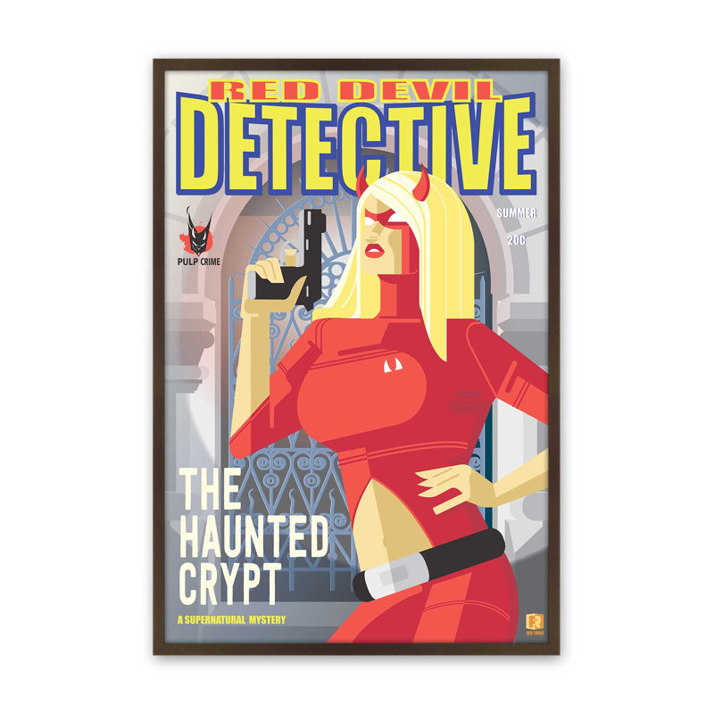 Red Devil Detective, reproduction d'art, Impression encadrée sans passe-partout, H 15 po x l 12 po, Brun Belvinder