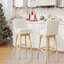 Tabouret de bar et de comptoir pivotant avec cadre en bois massif Honya (ensemble de 4)-1275270823-1275270820-1275502573