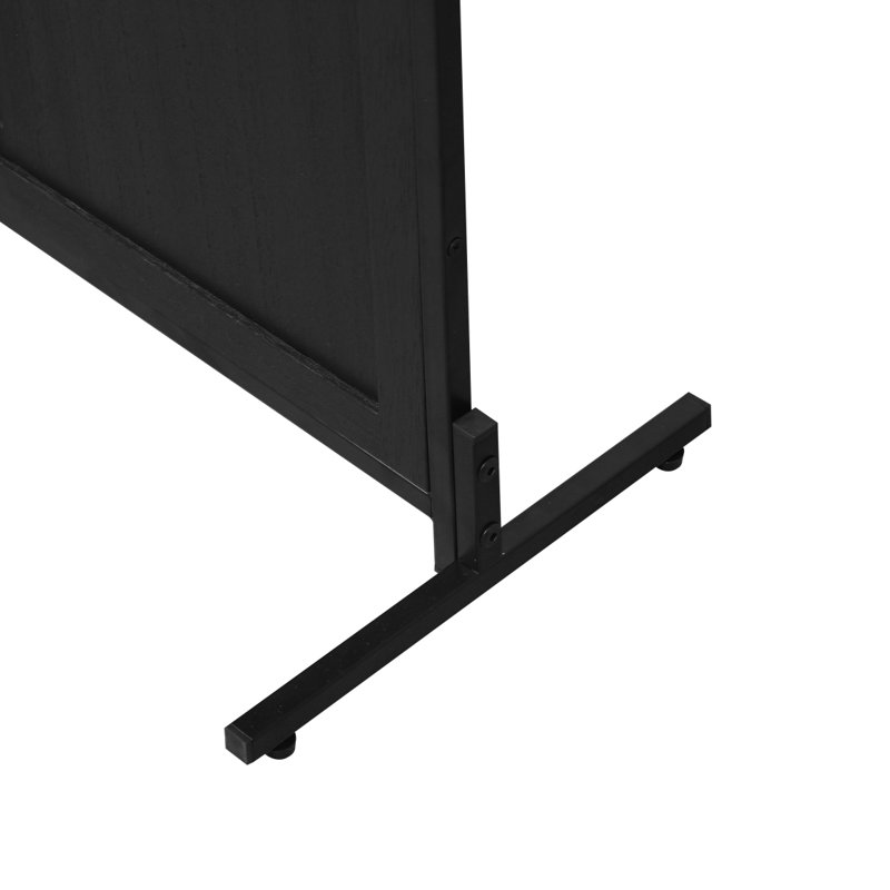 Cloison de séparation 3 pièces à panneau de séparation 6 pi, H 70,94 po x l 44,56 po x P 0,07 po, Noir