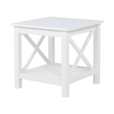 20.4" W Coastal End Table, White