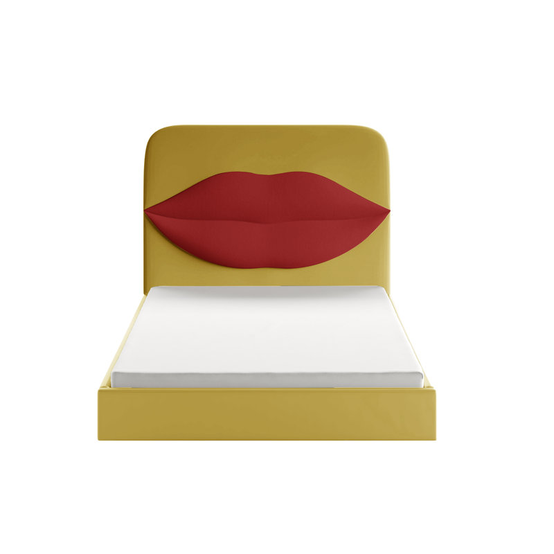 Monocle Upholstered Ottoman Storage Bed, Yellow, European Kingsize (160 x 200cm)