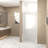 29-28"x 72" Pivot Shower Door, Chrome Aluminum Frame, Half Frame ,1/4"(6mm) Tempered Glass Explosion Proof Film,Stainless Steel Handle
