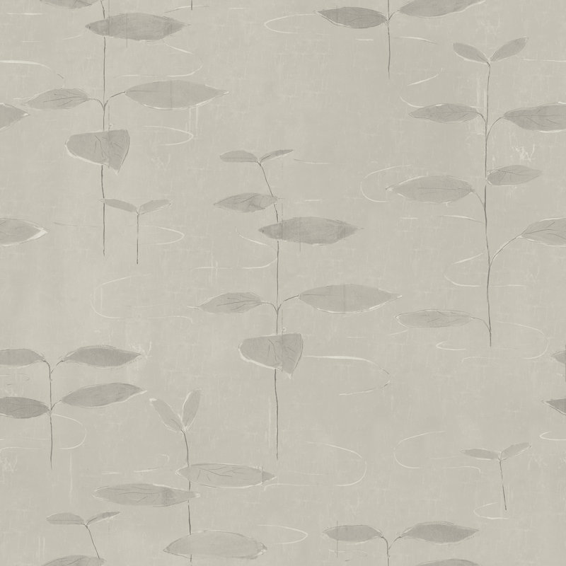 Paule Marrot Floral Satin Wallpaper Double Roll, Gray