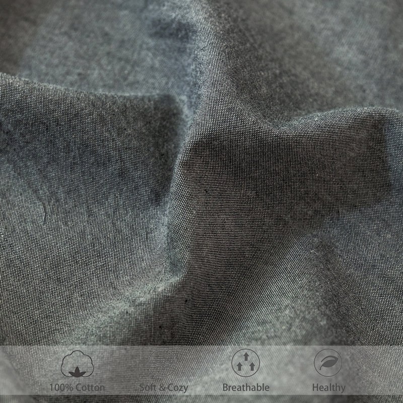 King Dark Grey Cotton Deep Pocket Fitted Sheet