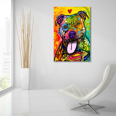  «Sourire» par Dean Russo, art mural en verre acrylique, 24 po x 36 po