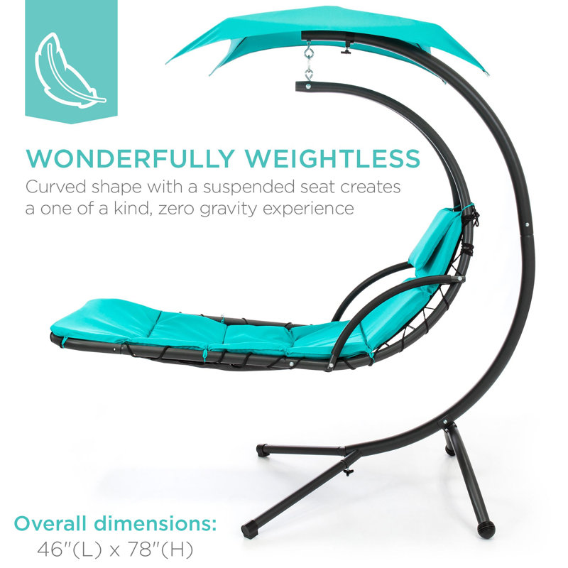 Rodjanae Outdoor Metal Chaise Lounge , Cushion Included, Teal