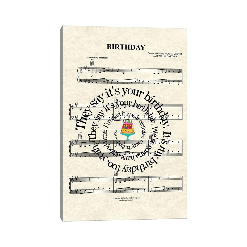 Birthday - Wrapped Canvas Print, 101.6 cm H x 66.04 cm W x 1.91 cm D