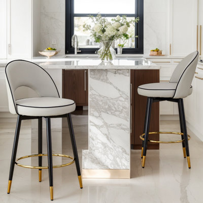 Balen Swivel Bar Stools Set of 2 by Mercer41
