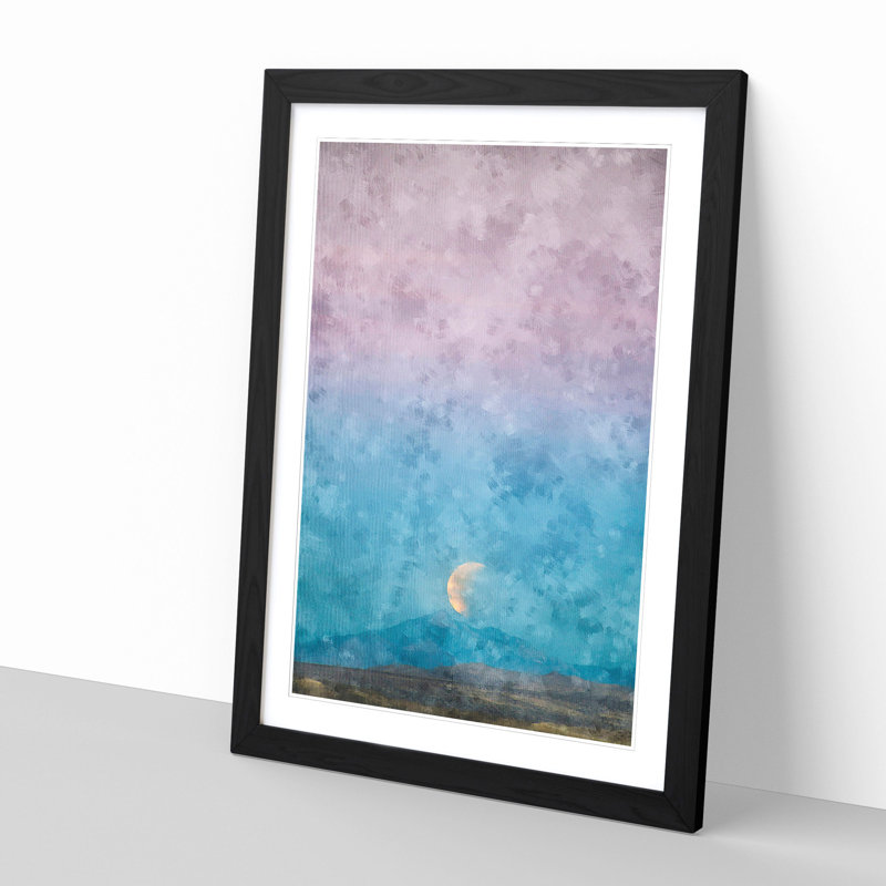 Super Blue Blood Moon Eclipse - Picture Frame Graphic Art Print, 63cm H x 45cm W x 2cm D, Black Framed
