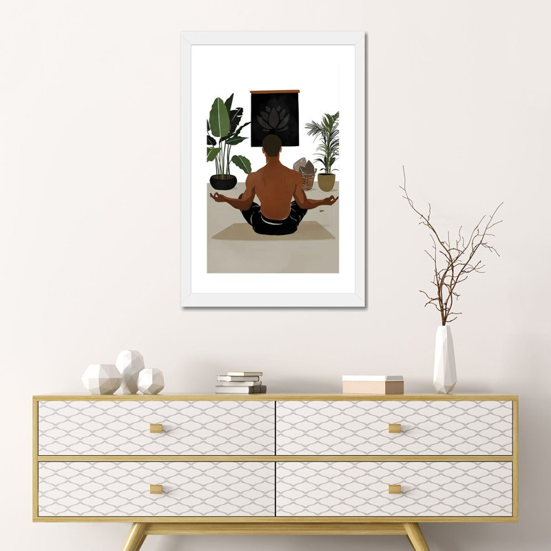 « Focus » par Bria Nicole-impression d’art graphique, Papier encadré blanc, Blanc, H 24 po x l 16 po x P 1 po