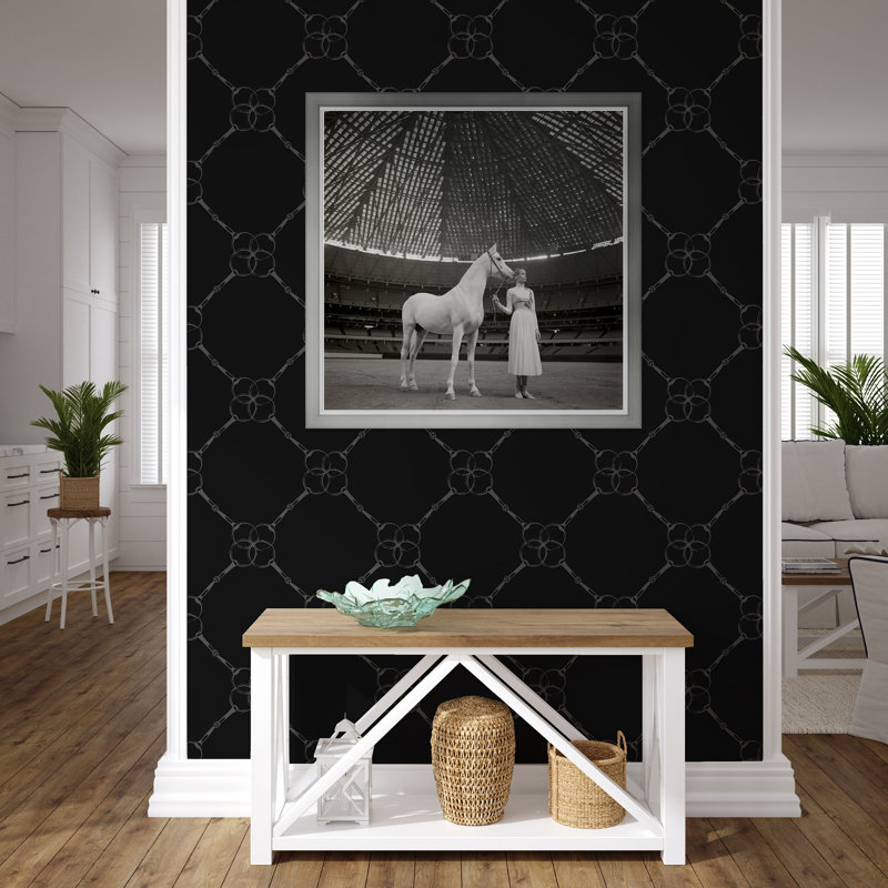 Bridal II 33' L x 20.5" W  Wallpaper Roll, Ebony