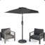 Parasol de 7,5 pieds avec manivelle et inclinaison. Auvent résistant aux rayons UV pour la piscine, la cour et le patio (sans base)-2126676658