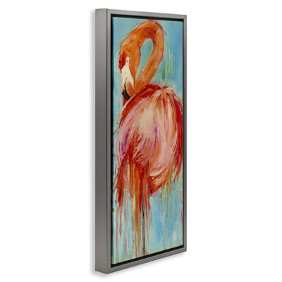 Peinture abstraite audacieuse flamant rose