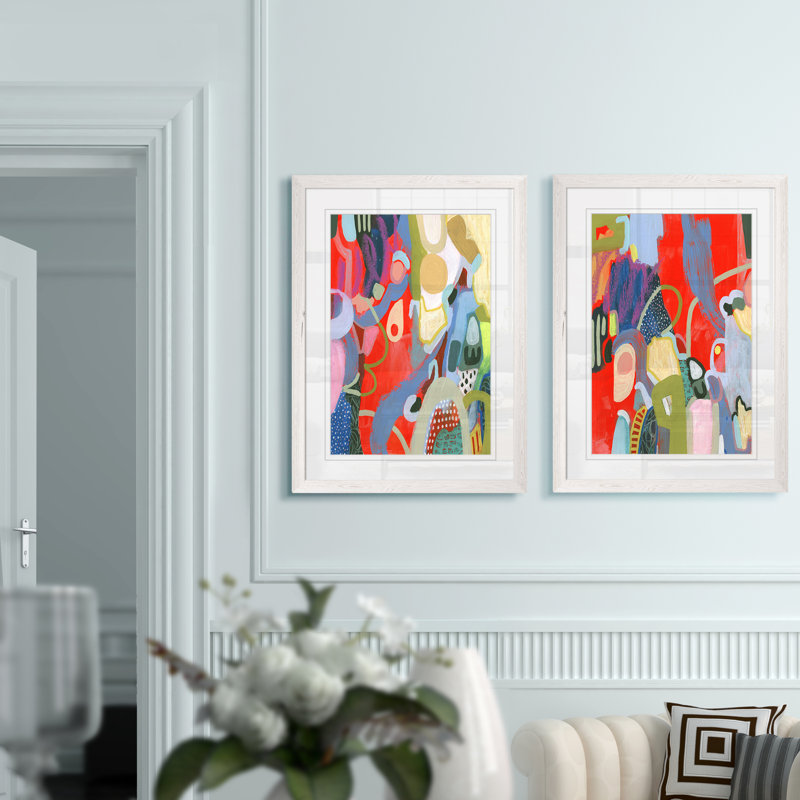«Max Out I» par Vincent Van Gogh - ensemble de 2 reproductions d'art encadrées, H 18 po x l 24 po, Ensemble blanc
