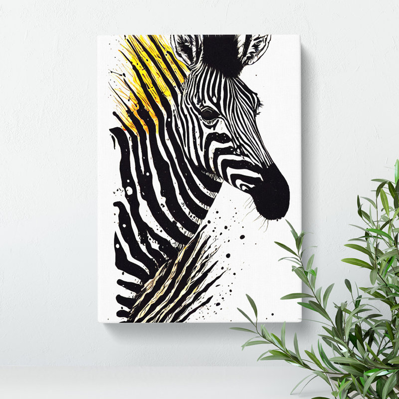 Eccentric Zebra - Wrapped Canvas, 76cm H x 50cm W