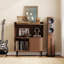 Mid-Century Turntable Stand With Sliding Doors - Vinyl Record Storage Cabinet For Living Room & Bedroom-1568231481