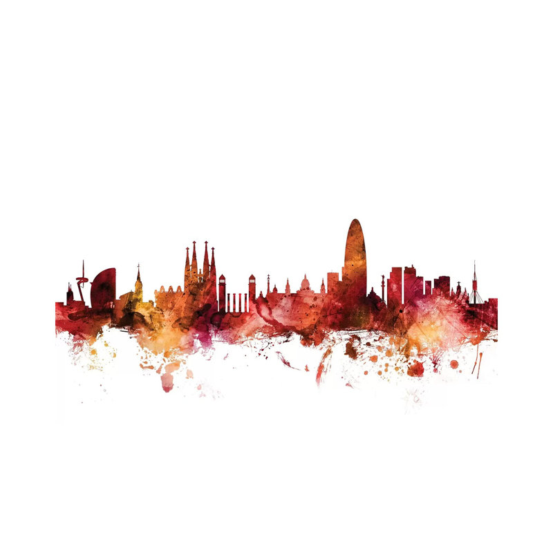 Barcelona, Spain Skyline by Michael Tompsett - Wrapped Canvas Gallery-Wrapped Canvas Giclée